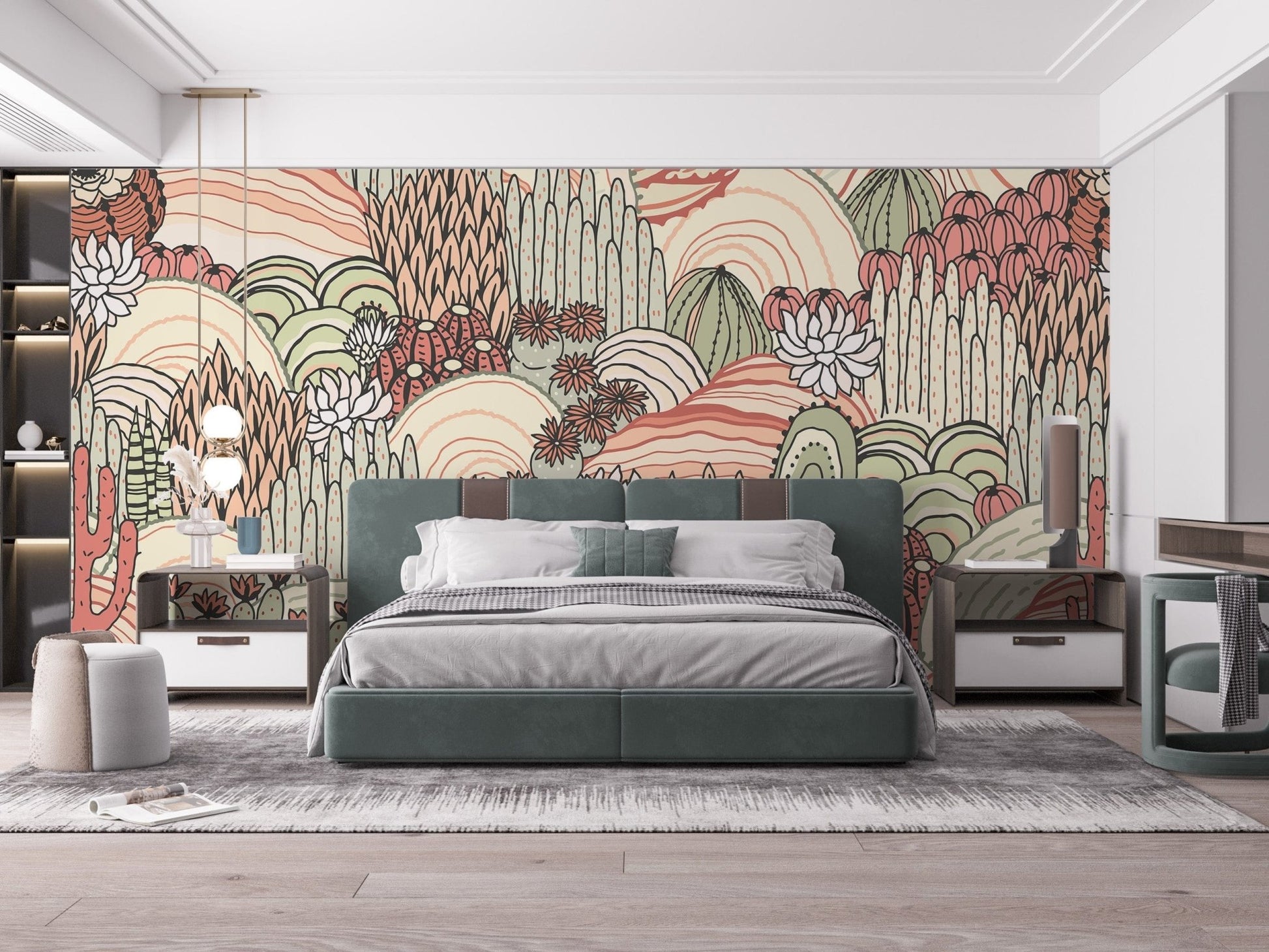 Multicolor Cactus and Succulents Wallpaper Murals - Giffywalls A969