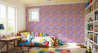 Playroom corners pick up energy with the Chromatic Flow rainbow wallpaper in view.GD9525
