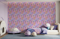 Pink, orange, teal, and purple streaks ripple down this Chromatic Flow rainbow wallpaper.GD9525
