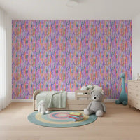 Chromatic Flow rainbow wallpaper fills the kids room with vertical colour motion.⁠GD9525