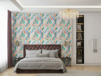 Stylish boho wallpaper with zebra motifs

