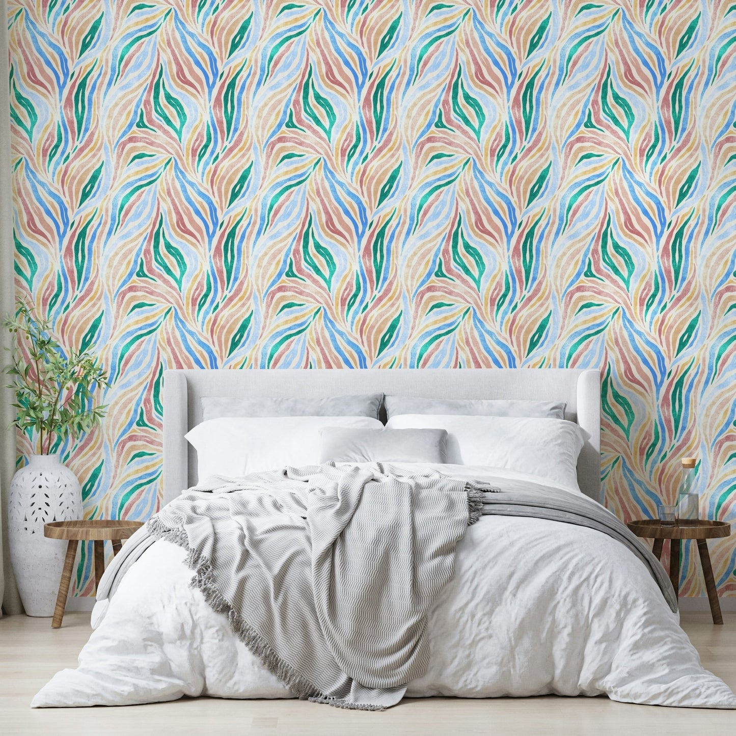 Vibrant textured zebra stripe wallpaper pattern

