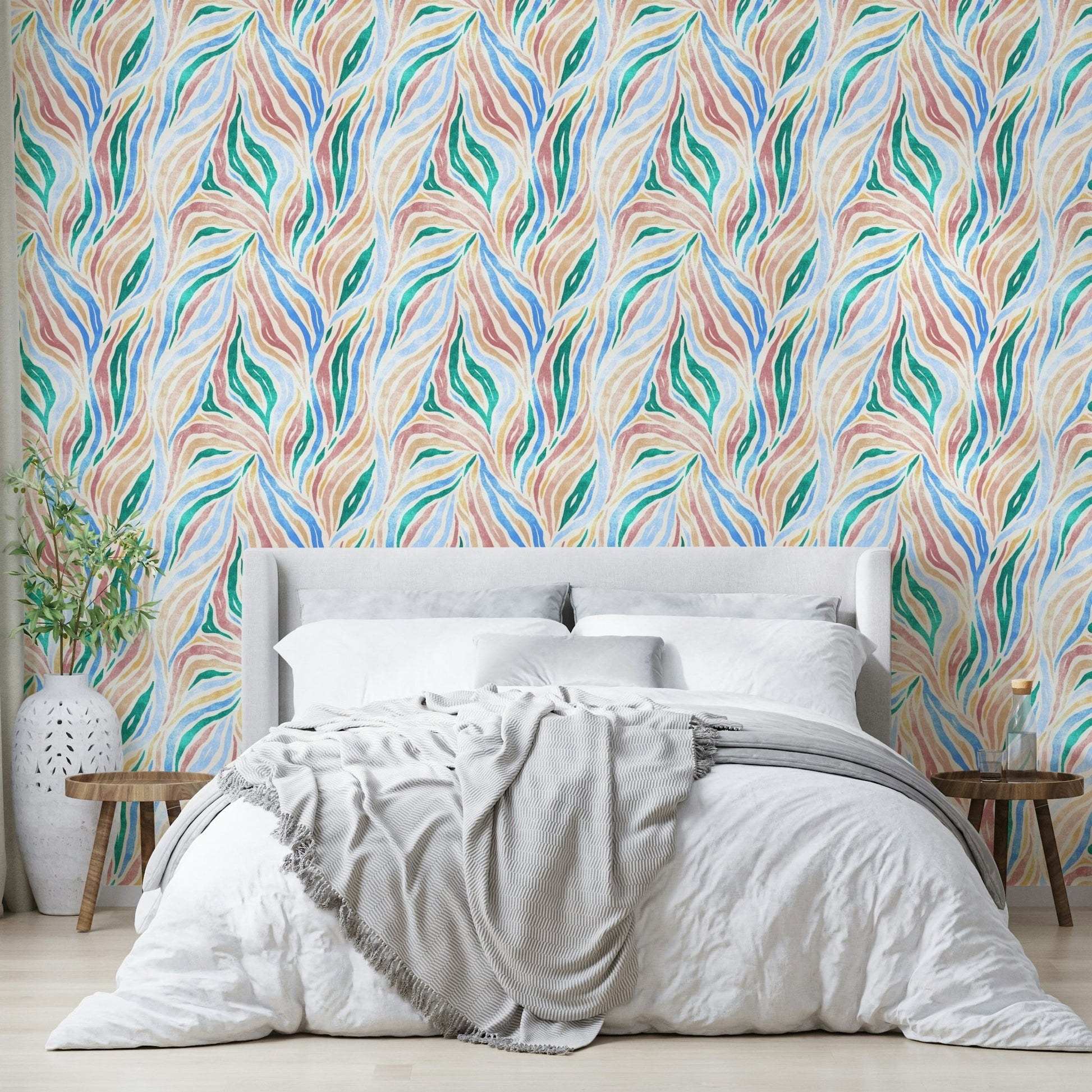 Vibrant textured zebra stripe wallpaper pattern


