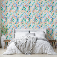 Vibrant textured zebra stripe wallpaper pattern

