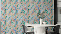 Multicolor Textured Boho Zebra Print wallpaper detail

