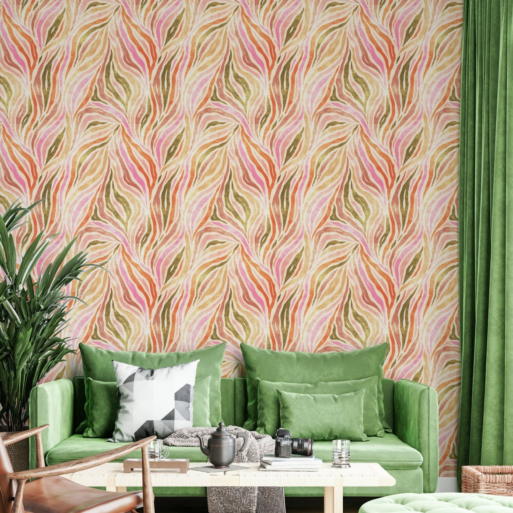 Contemporary zebra wallpaper for living rooms

