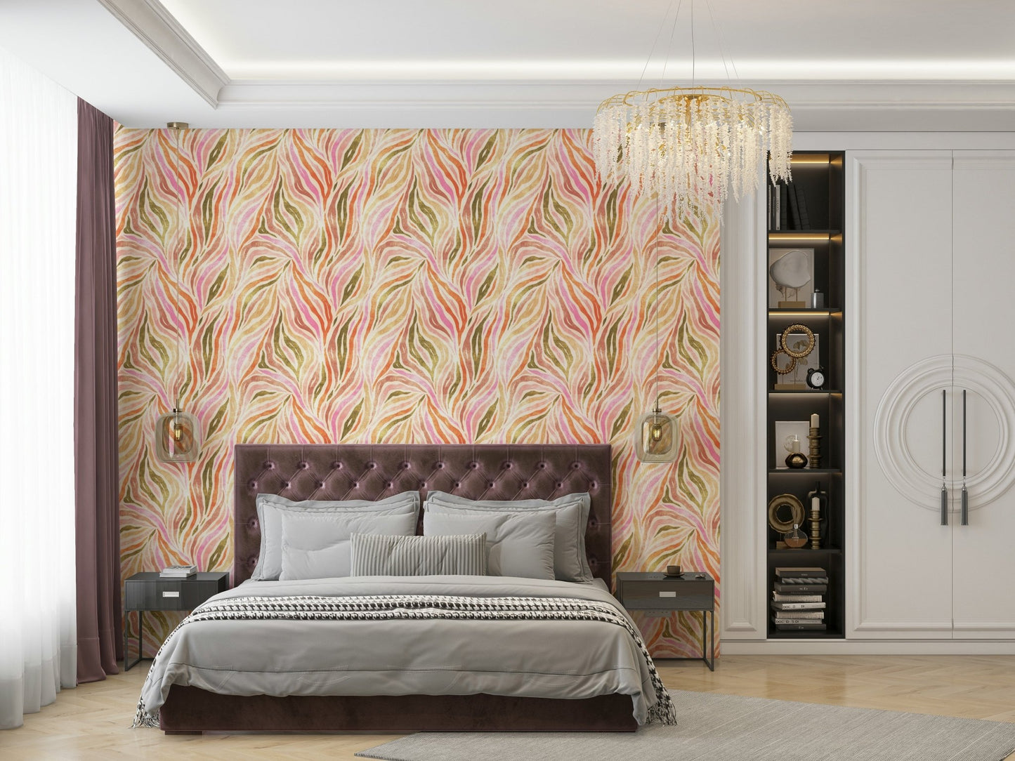 Bold striped wallpaper mural design

