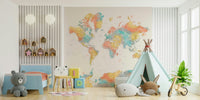 Artistic watercolor world map wallpaper

