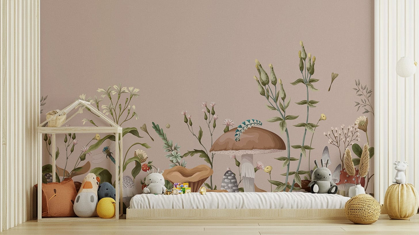 Mushroom Garden Wallpaper Mural - Giffywalls C469