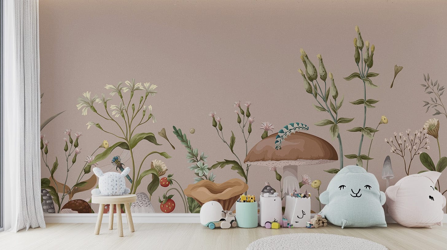 Mushroom Garden Wallpaper Mural - Giffywalls C469