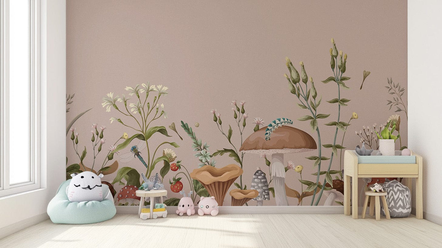 Mushroom Garden Wallpaper Mural - Giffywalls C469