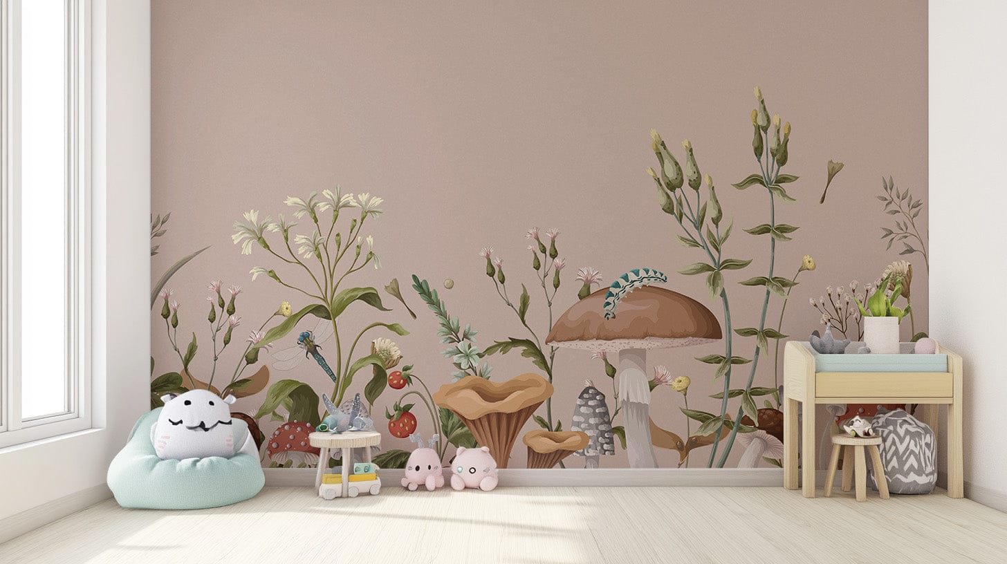 Mushroom Garden Wallpaper Mural - Giffywalls C469