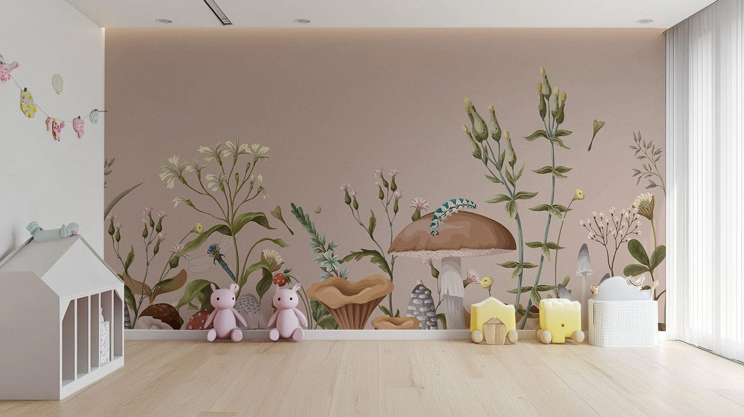 Mushroom Garden Wallpaper Mural - Giffywalls C469