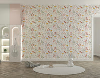 Red toadstools and floral artwork

