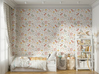 Soft pastel floral mushroom print

