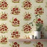 Artistic mushroom millefleurs light mural for unique, bright spaces. RNM68