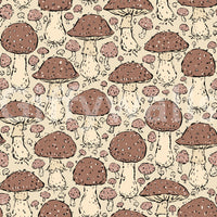 Mushroomcore beige wallpaper pattern

