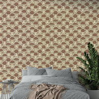 Mocha beige mushroom wallpaper design

