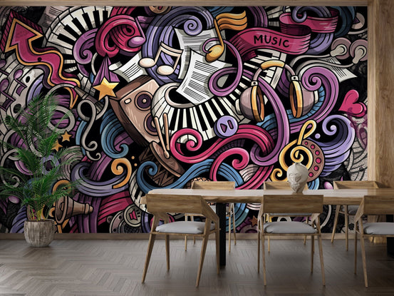 Musical Doodles Art Wallpaper Murals B159