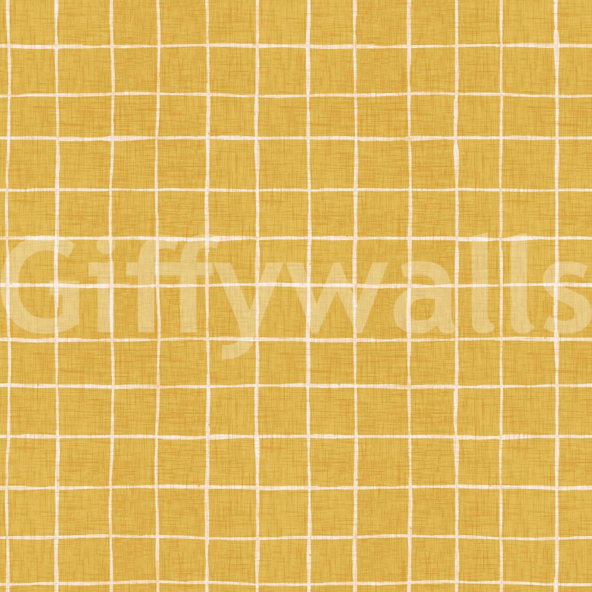 Soft yellow linen texture with hand-drawn grid
