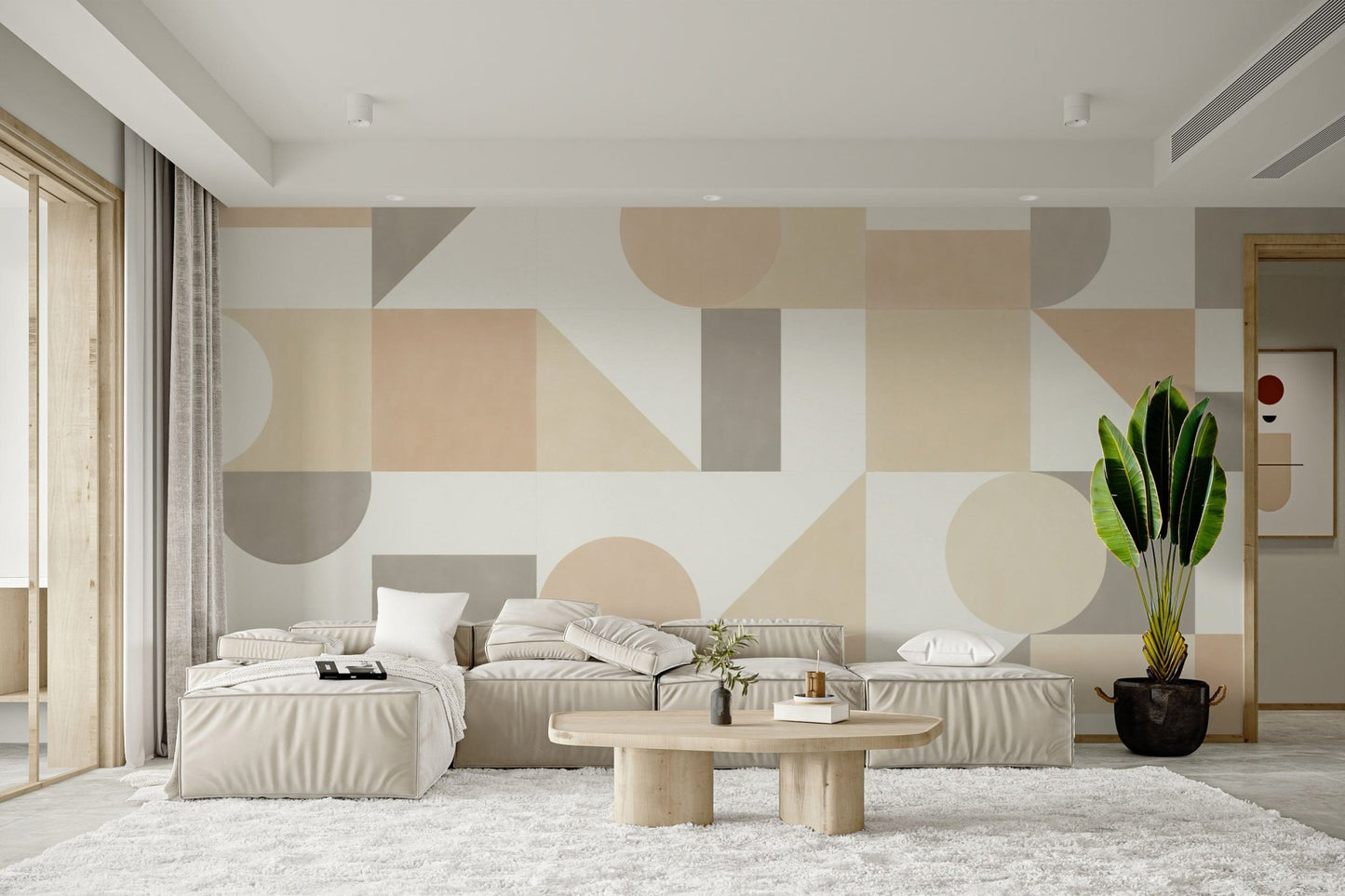 Stylish abstract shapes wall covering
 B705