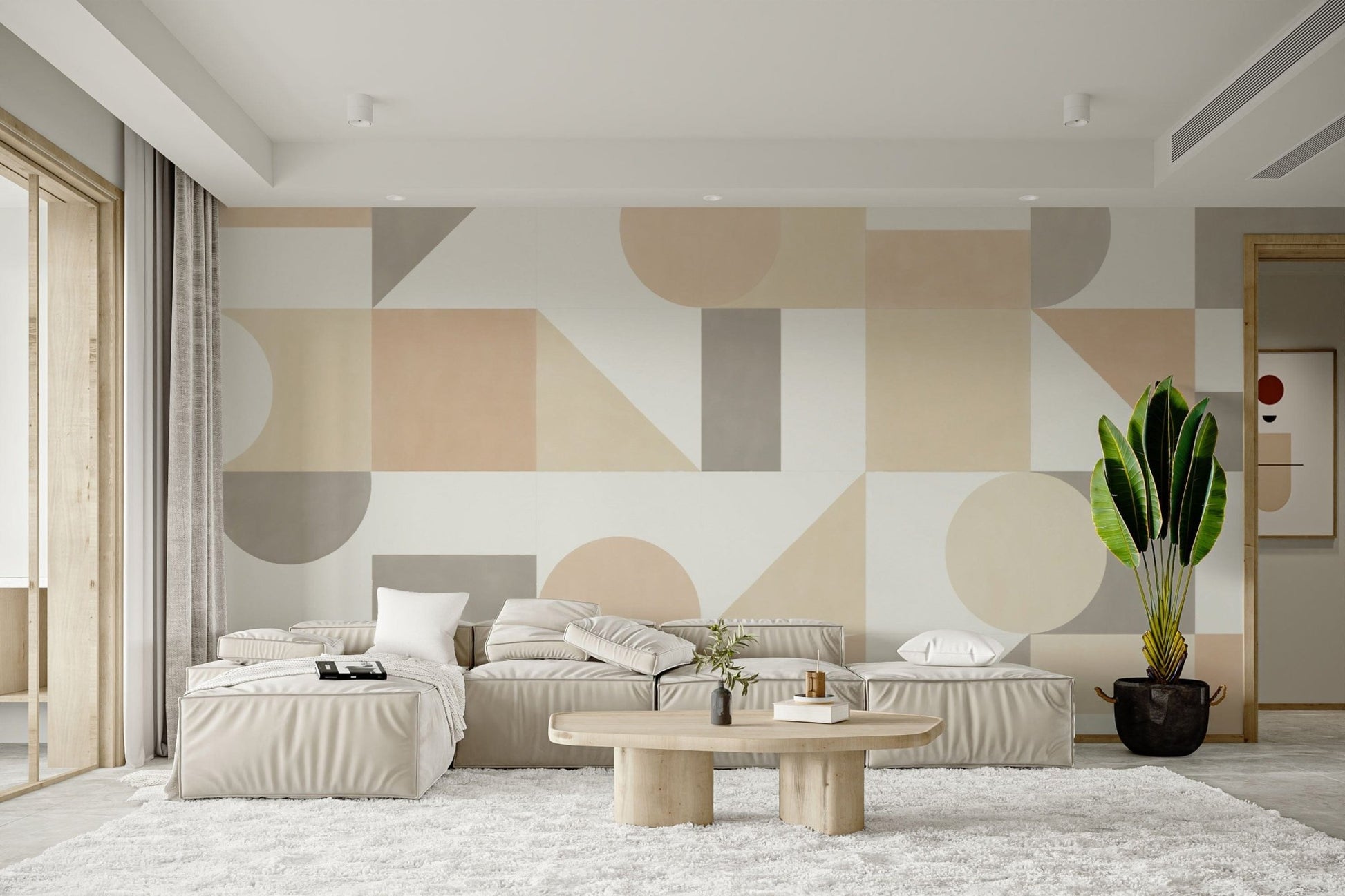 Stylish abstract shapes wall covering
 B705