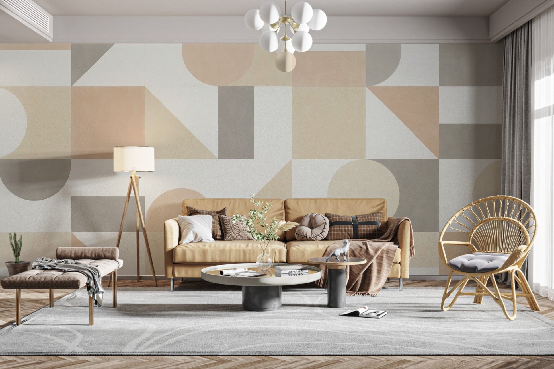 Minimalist abstract pattern wall mural
 B705