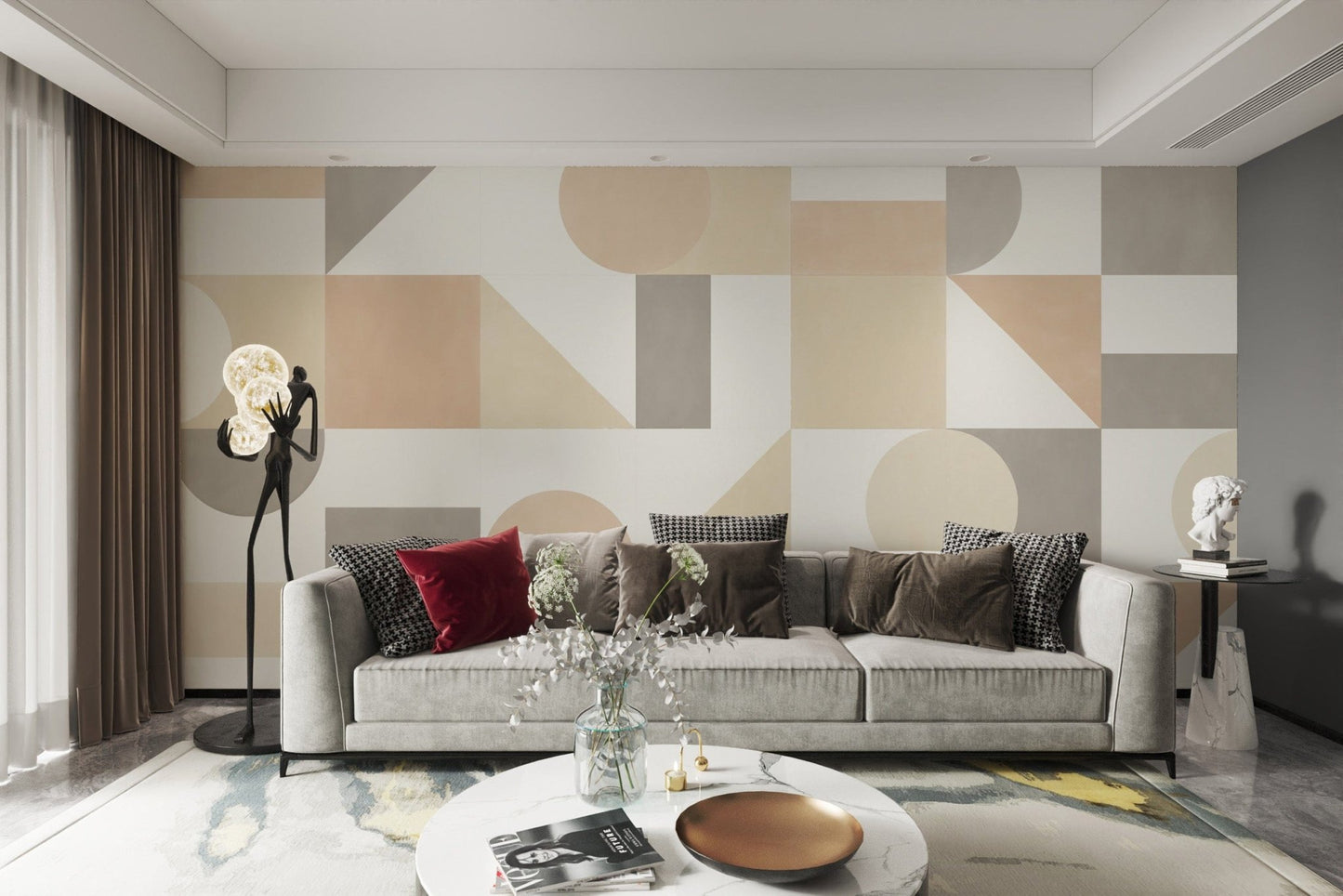 Elegant modern geometric wallpaper design B705
