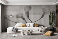 Soft botanical lily shadow wall mural

