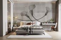 Modern muted floral lily wall mural
