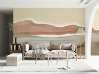 Artistic desert mountain scene on the Muted Desert Vista Wall Mural.