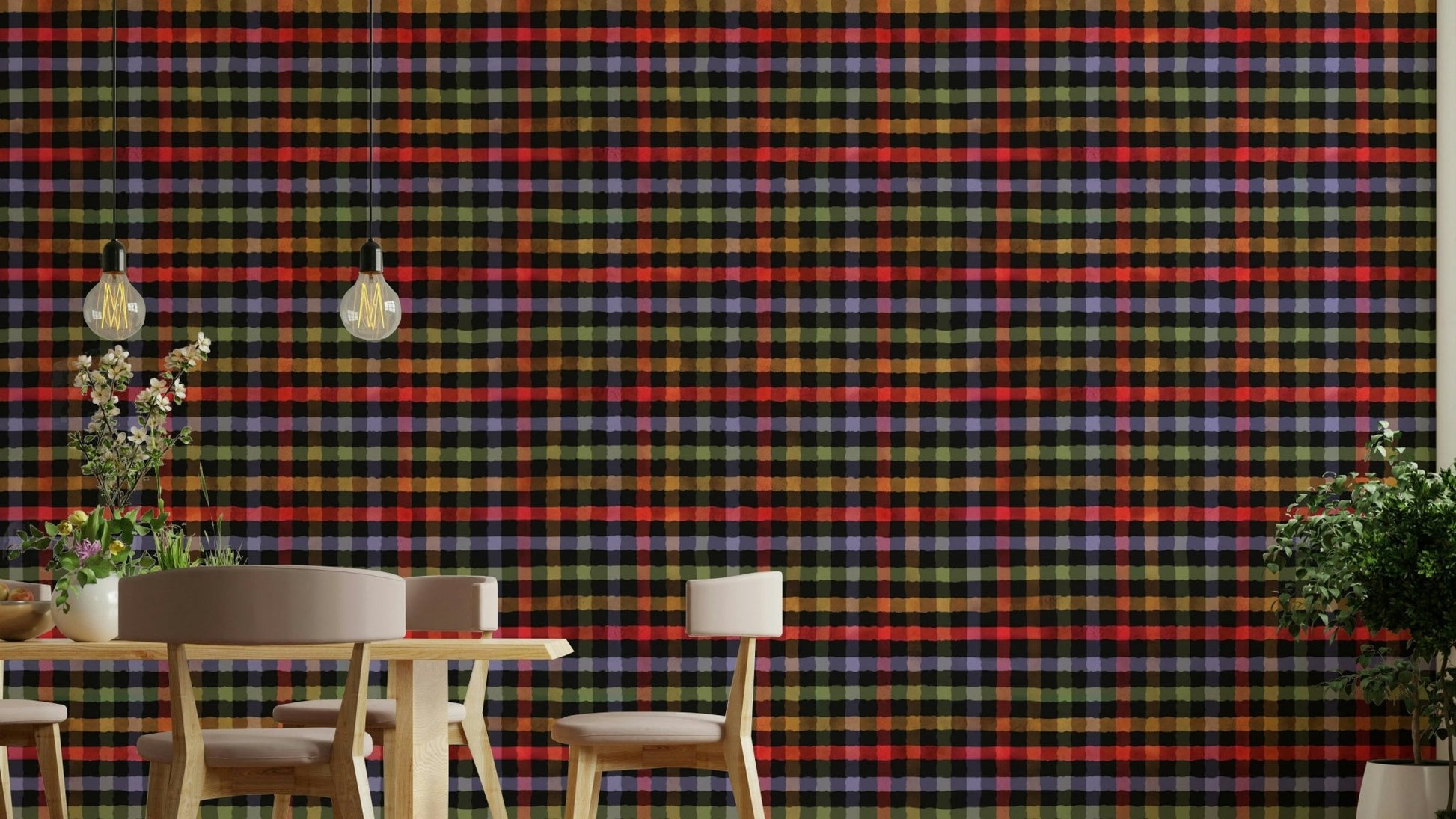 Muted earthy wallpaper.
