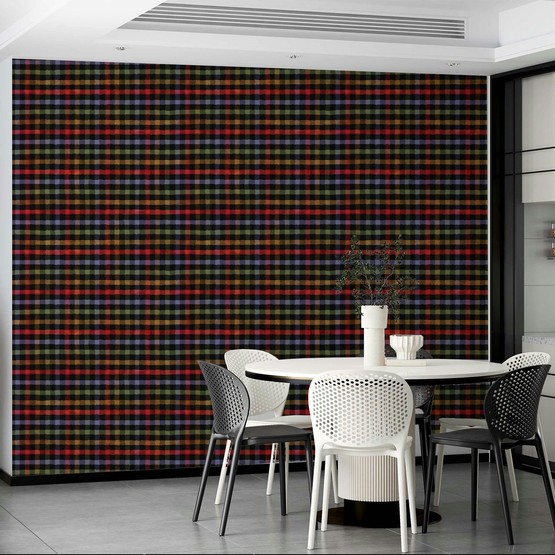 Watercolor gingham print.
