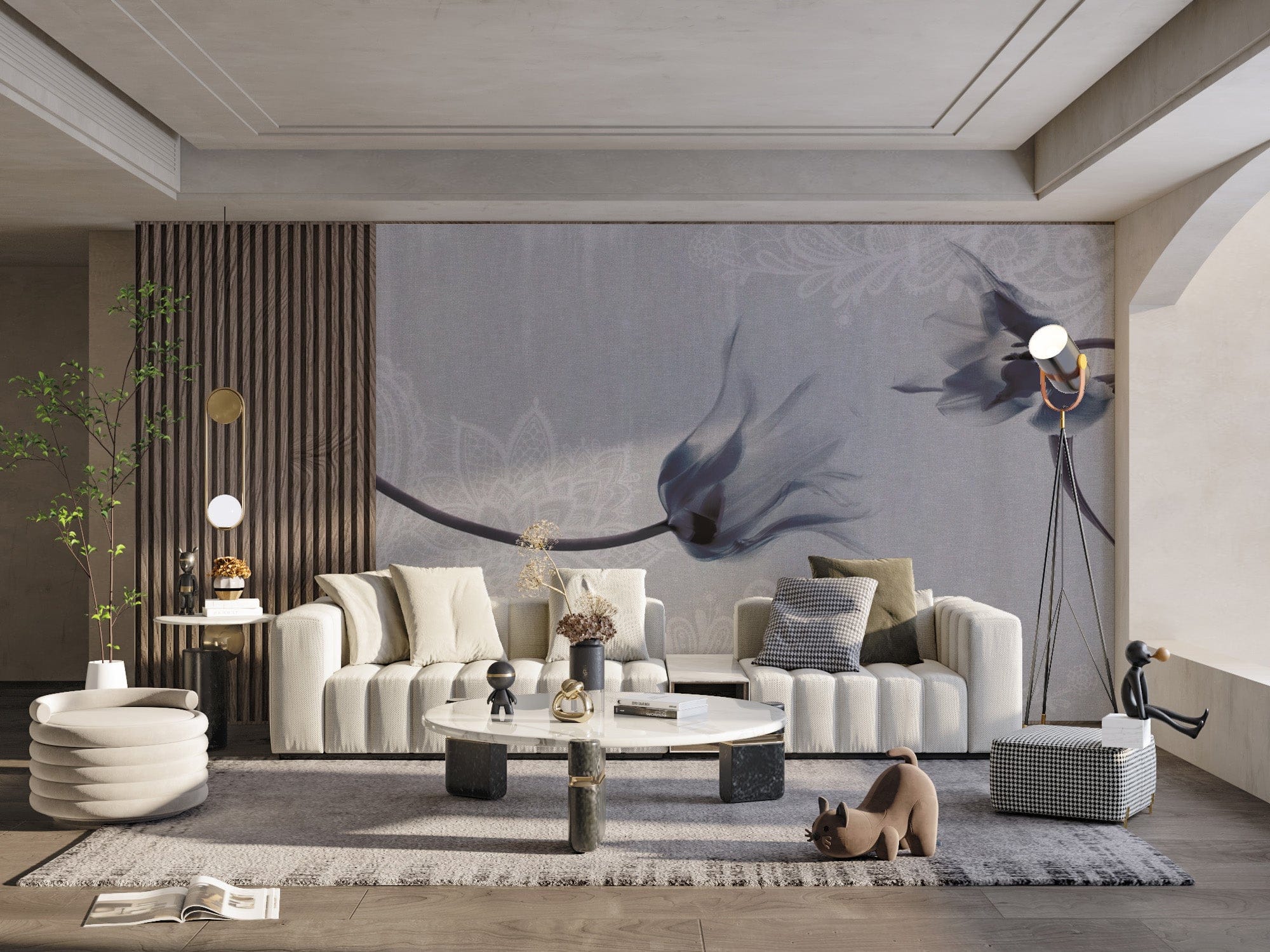 Muted Floral Mist Wallpaper for walls B762
