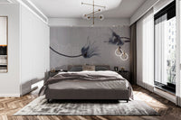 Nature-inspired muted floral wallpaper
