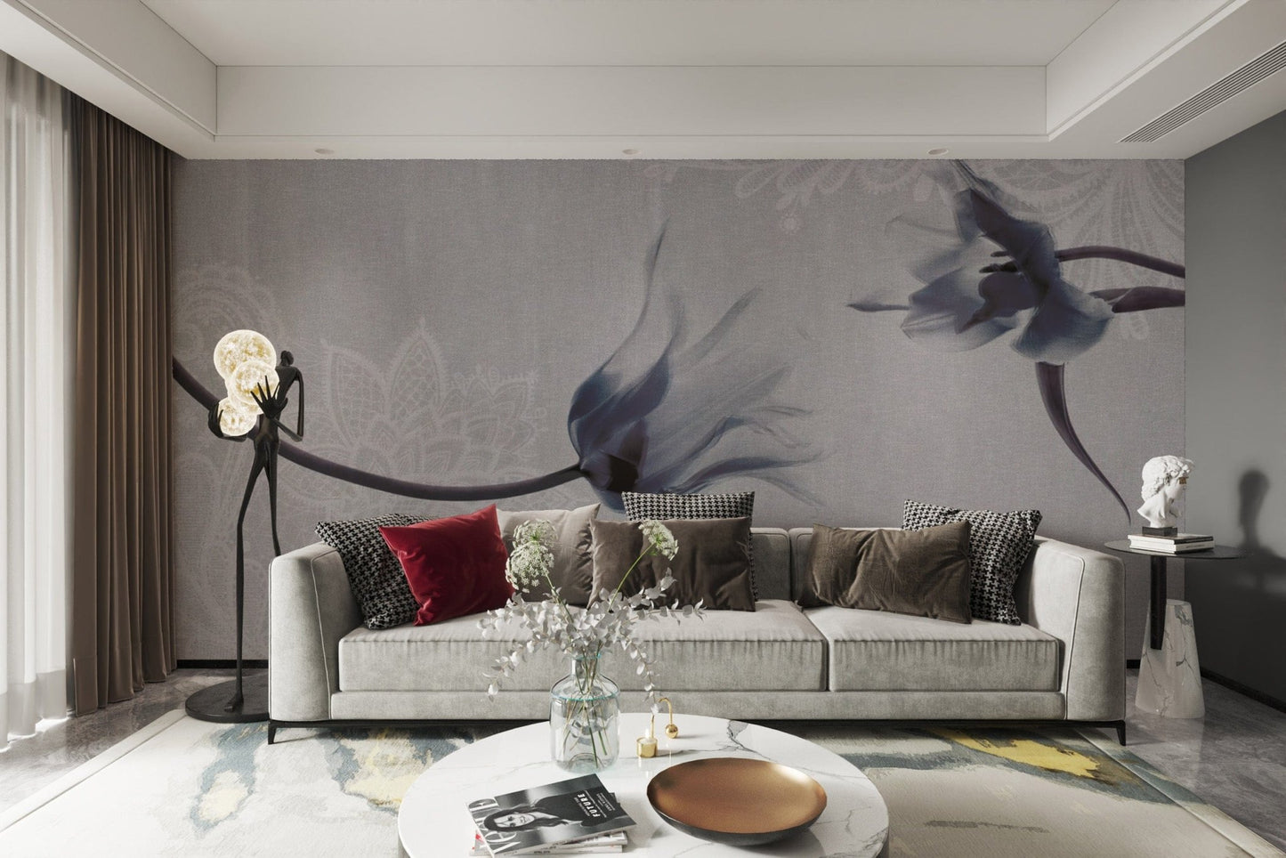 Muted Floral Mist Wallpaper