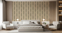 Aged green stripe pattern wallpaper in warm earthy tones, GD9614