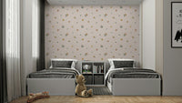 Calm meadow wallpaper with wildflowers and grasses, GD913