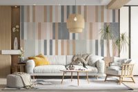 Muted pastel tiles wall mural for peaceful decor.

