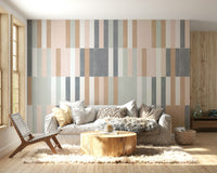 Pastel tile wall mural featuring soft, neutral tones.

