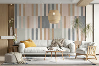 Muted pastel tiles wall mural for peaceful decor.

