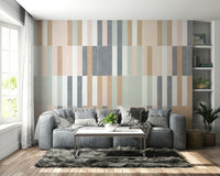 Light and airy muted pastel tiles wall art mural.

