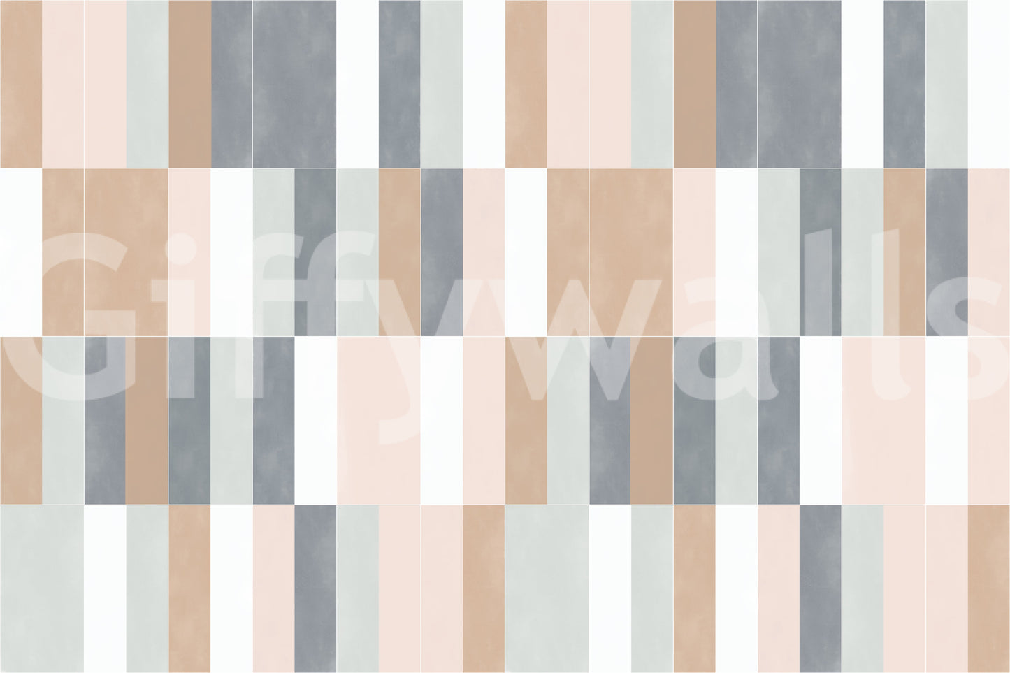Elegant and modern muted pastel tile mural for walls.

