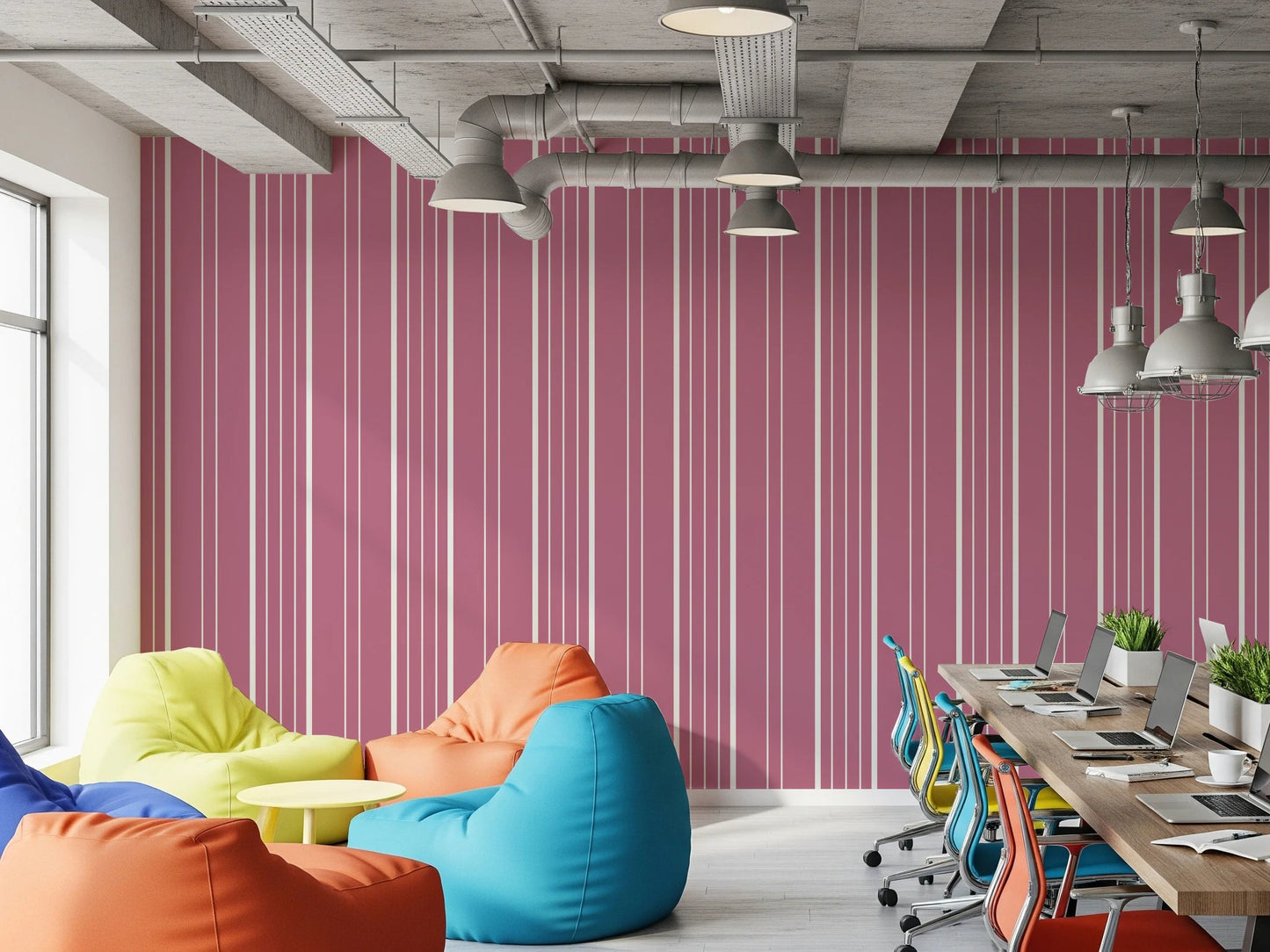 Muted Pink Stripes Wallpaper⁠