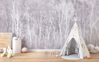 Delicate Woodland Silhouette Wall Covering
