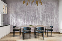 Neutral Toned Tree Wallpaper Design
