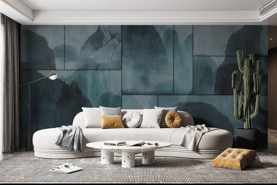Mystic Blue Watercolor Abstract Wallpaper B788
