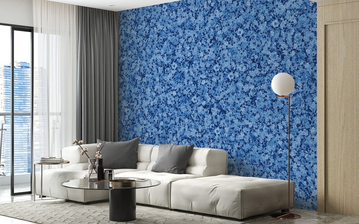 Blue bird and flower mural wallpaper DTLI01