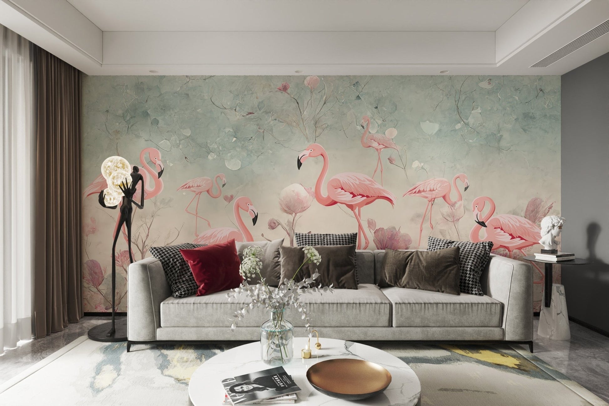 Tropical Flamingo Dreamscape Mural C191
