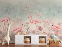 Flamingos in a Mystic Jungle Wallpaper C191
